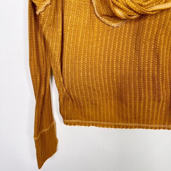 Free People Wildcat Thermal Cowl Neck Sweater Pullover in Cedar Orange Small S - Picture 7 of 13
